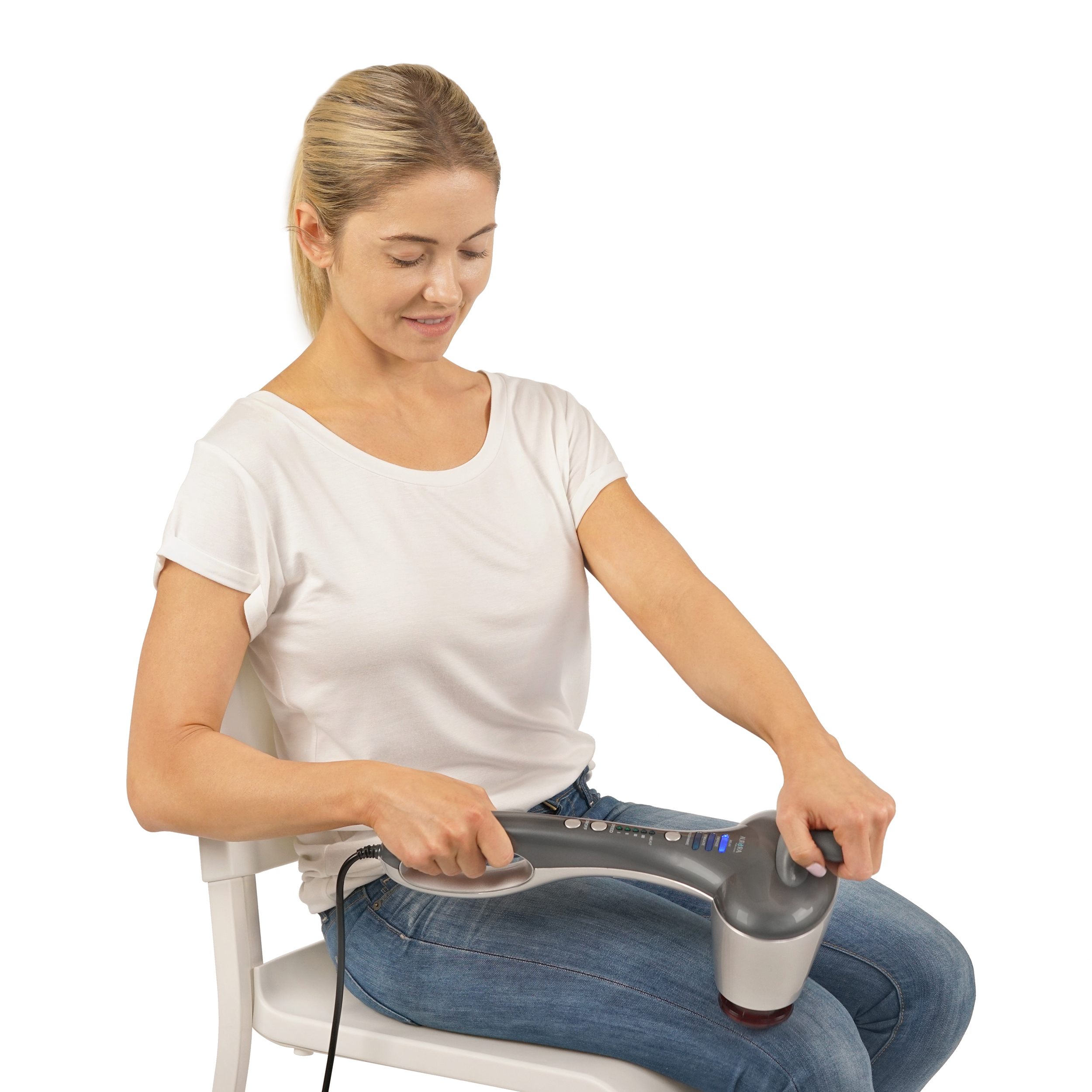 Aurora Cordless Neck and Back Shoulder Massager with Heat - Bed